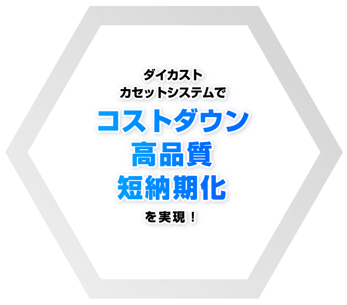 ダイカストカセットシステムでコストダウン・高品質・短納期化を実現！